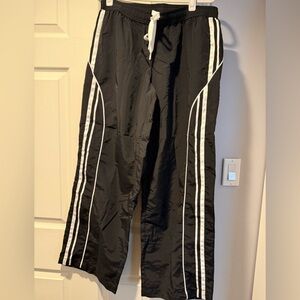 No Boundaries Black Track Pants with White Stripes